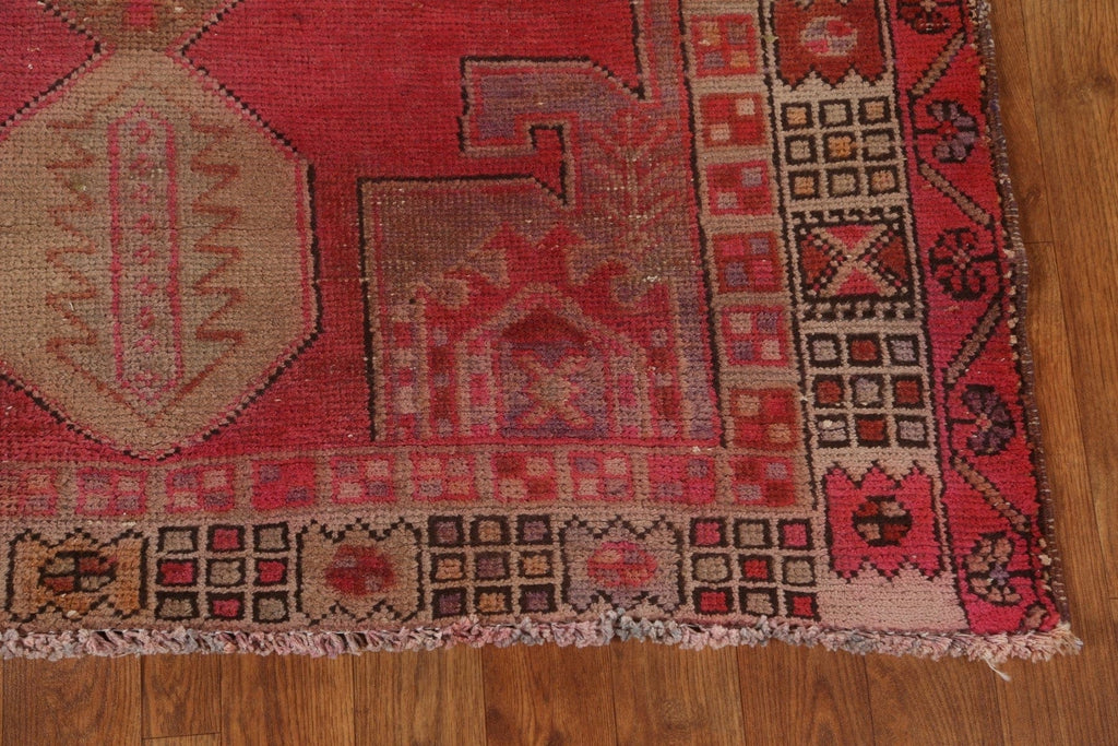 Vintage Geometric Ardebil Persian Runner Rug 4x10