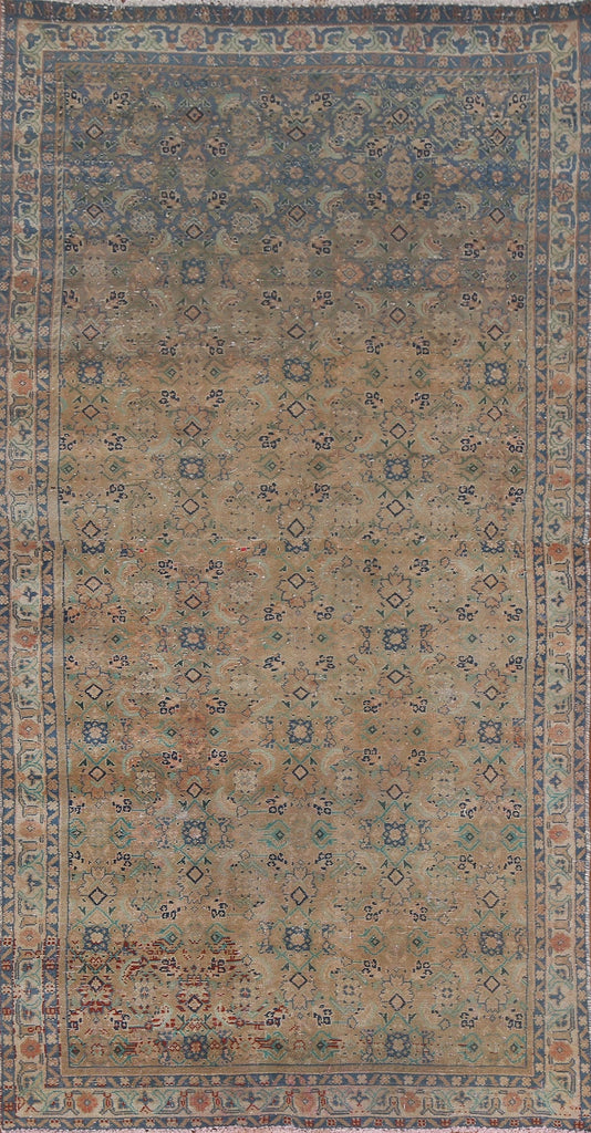 Antique Hand-Knotted Mahal Persian Wool Rug 4x8