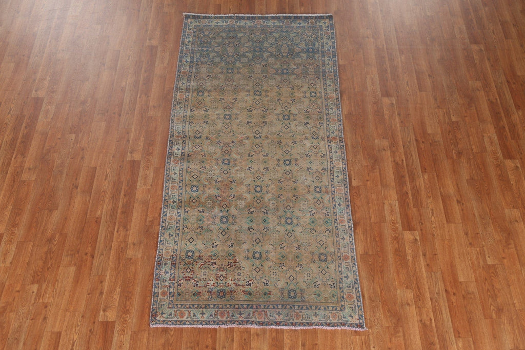 Antique Hand-Knotted Mahal Persian Wool Rug 4x8