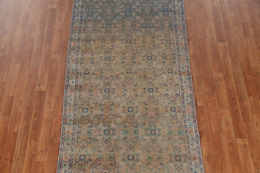 Antique Hand-Knotted Mahal Persian Wool Rug 4x8