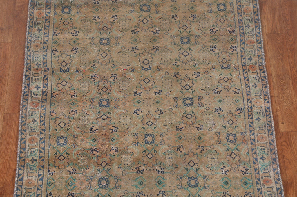 Antique Hand-Knotted Mahal Persian Wool Rug 4x8