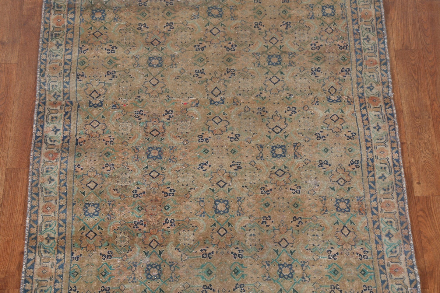 Antique Hand-Knotted Mahal Persian Wool Rug 4x8