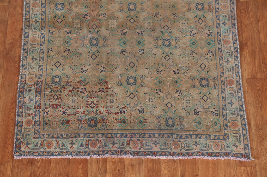 Antique Hand-Knotted Mahal Persian Wool Rug 4x8