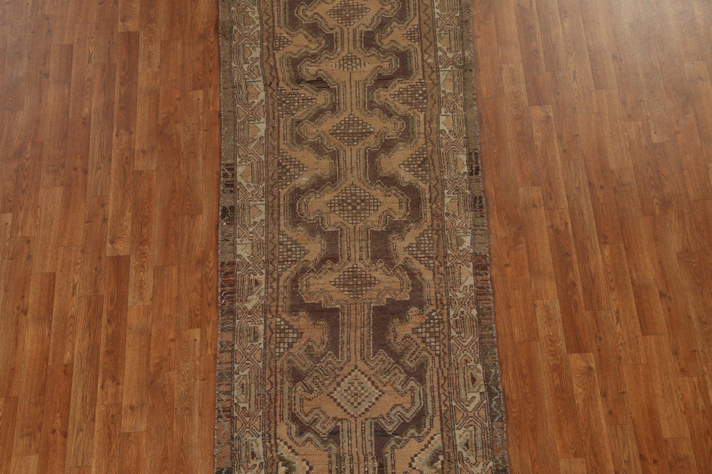 Vintage Wool Hamedan Persian Runner Rug 3x9