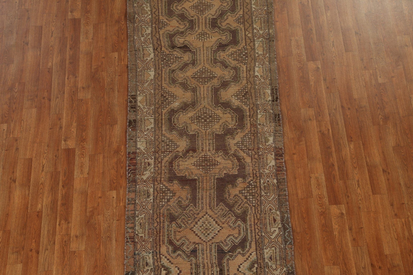 Vintage Wool Hamedan Persian Runner Rug 3x9