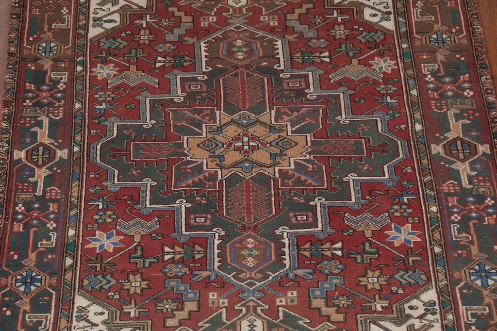 Vegetable Dye Geometric Heriz Persian Area Rug 5x9