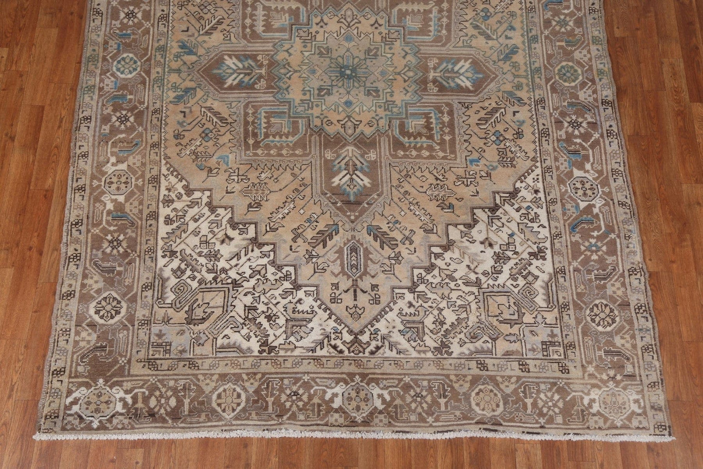 Geometric Wool Heriz Persian Area Rug 7x9