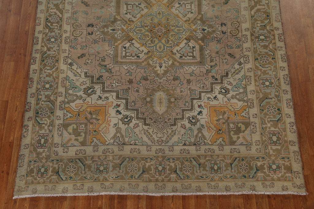 Vegetable Dye Geometric Heriz Persian Rug 7x10