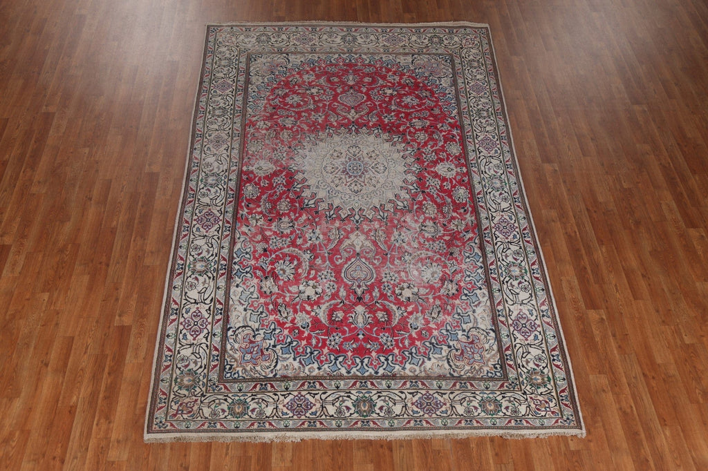 Red Floral Nain Handmade Persian Rug 6x10