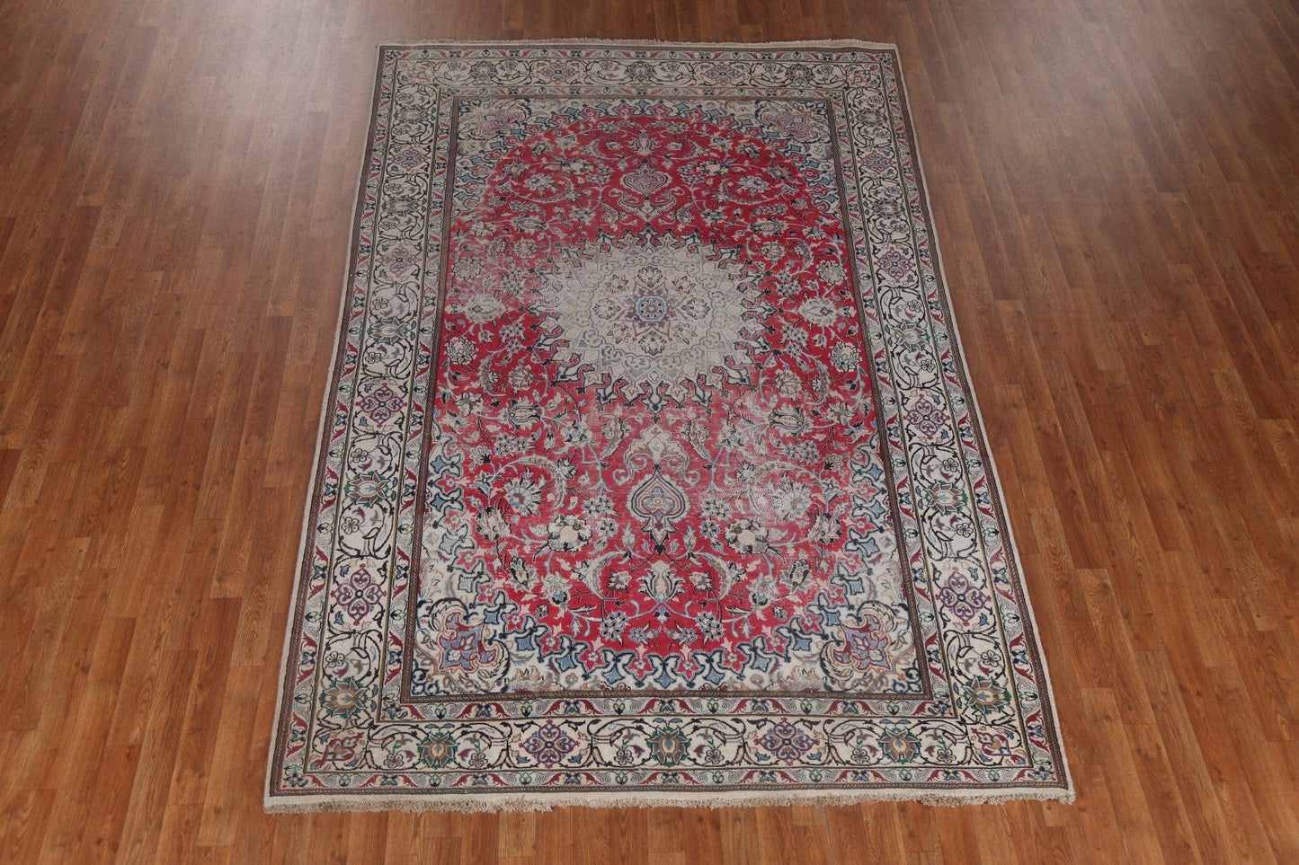 Red Floral Nain Handmade Persian Rug 6x10