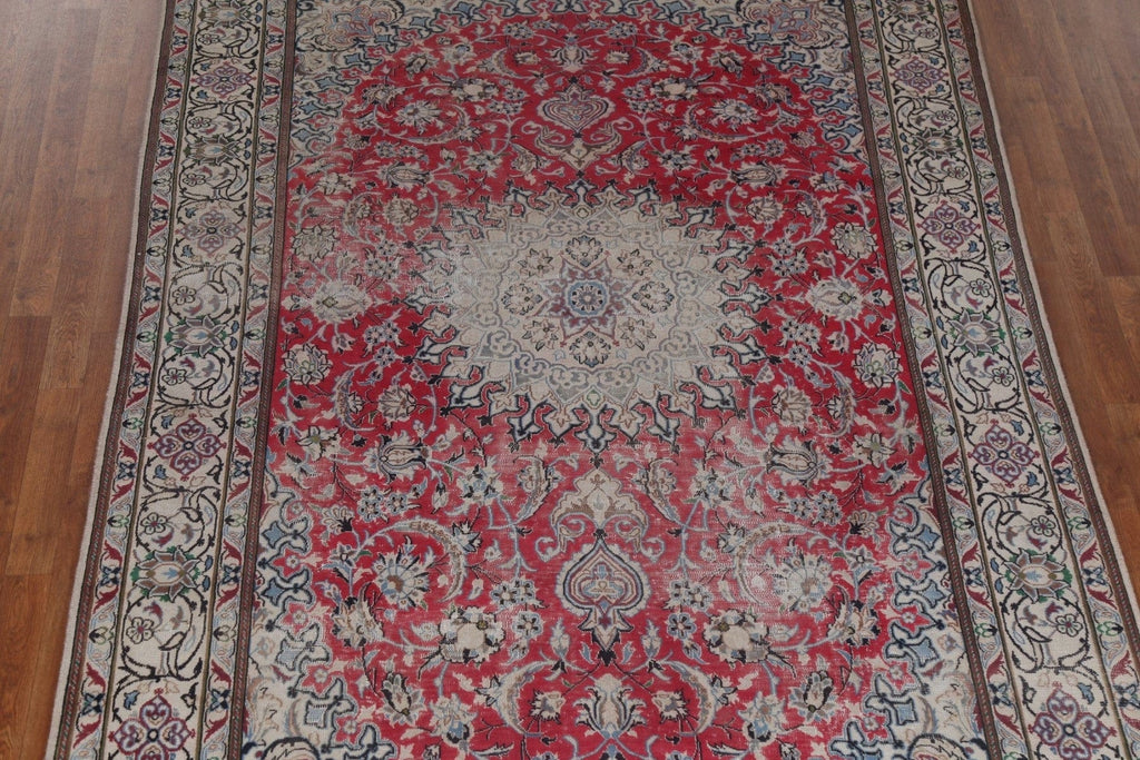 Red Floral Nain Handmade Persian Rug 6x10