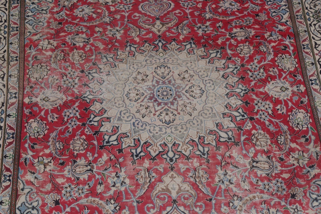 Red Floral Nain Handmade Persian Rug 6x10