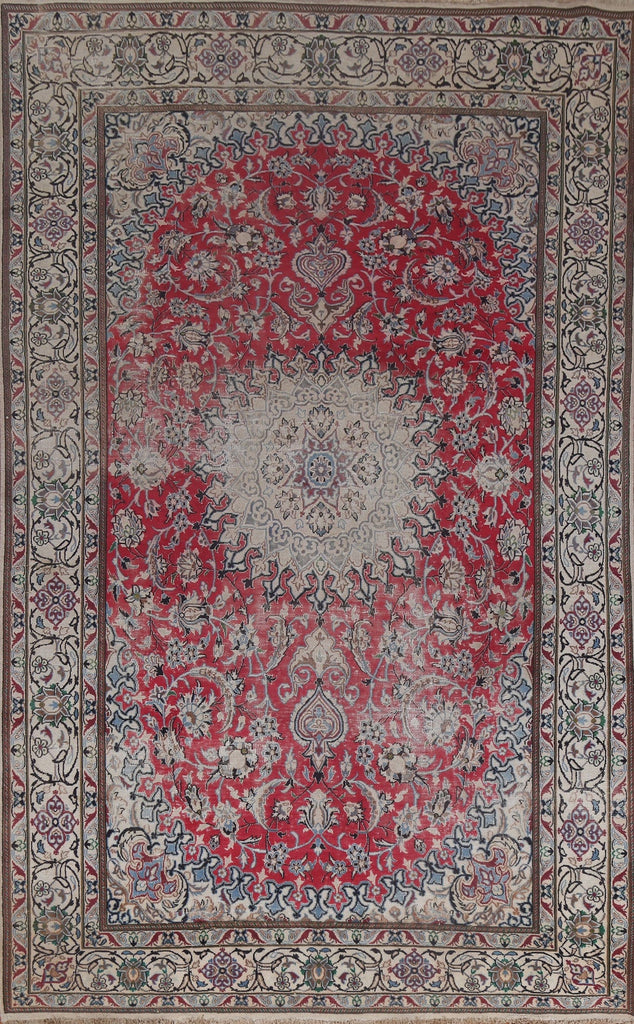 Red Floral Nain Handmade Persian Rug 6x10