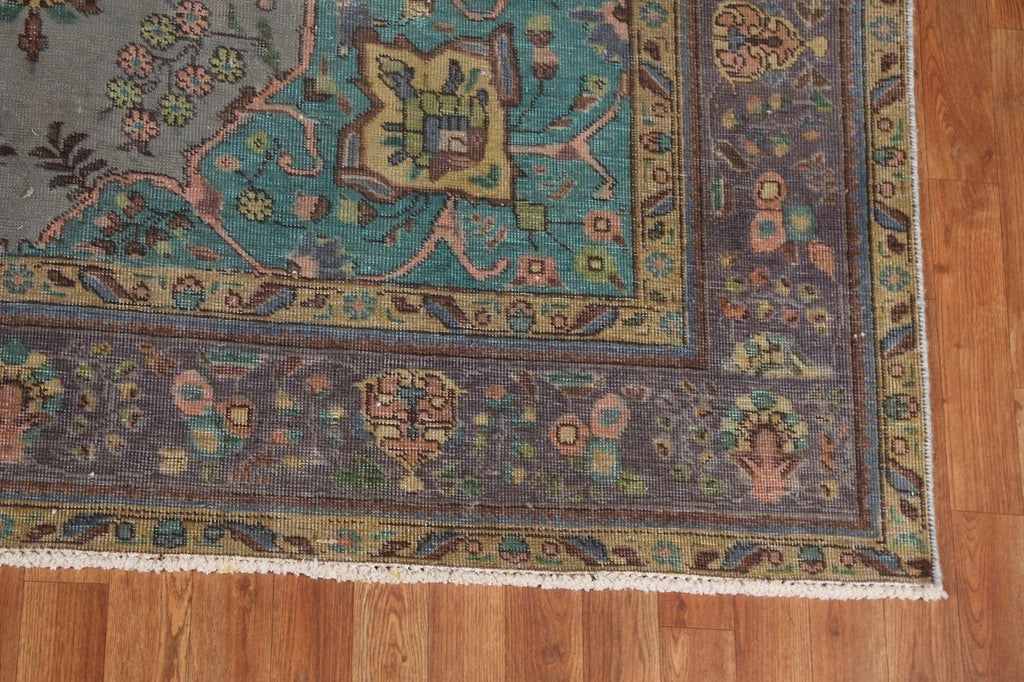 Over-Dyed Floral Tabriz Persian Area Rug 7x10