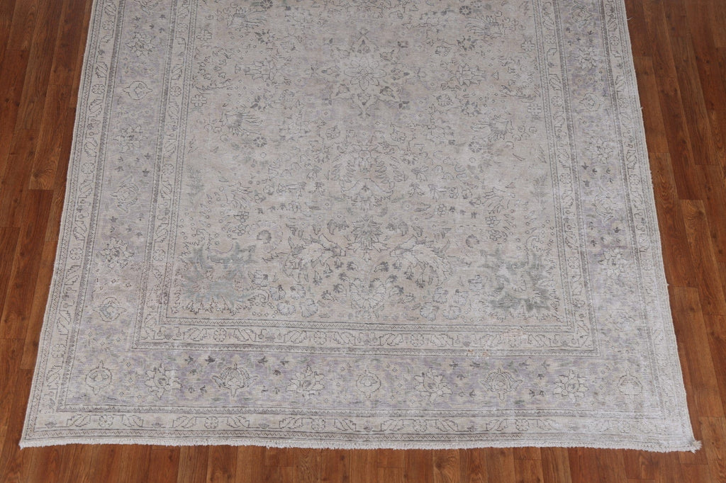 Distressed Floral Tabriz Persian Area Rug 7x10