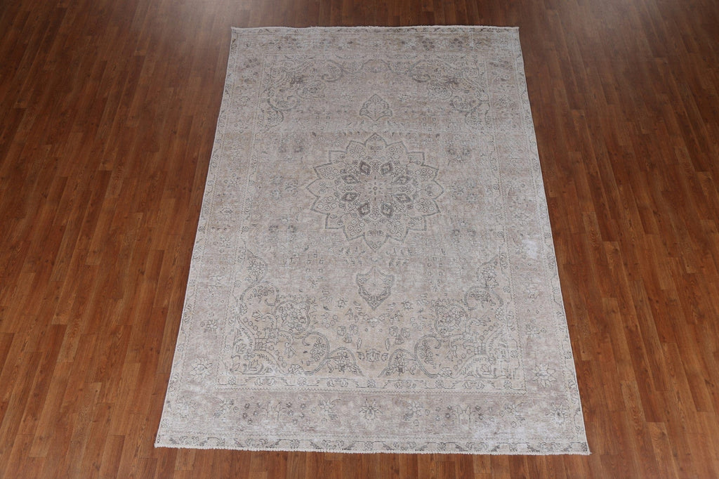 Floral Distressed Tabriz Persian Area Rug 6x10