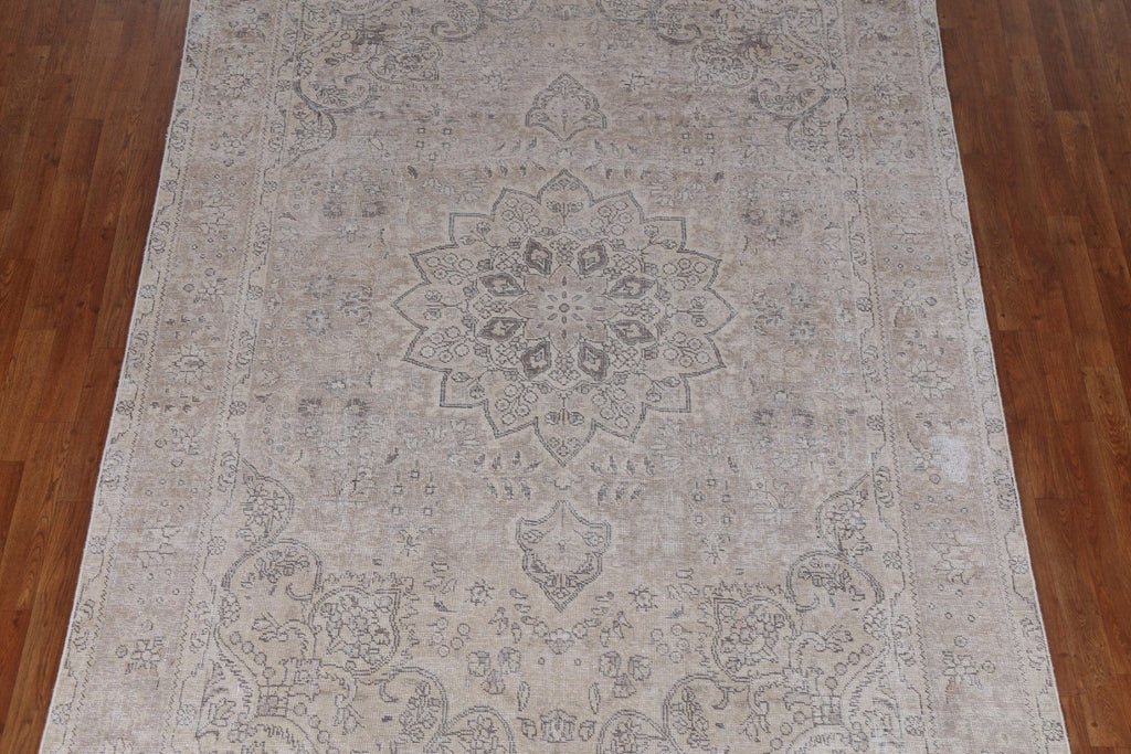 Floral Distressed Tabriz Persian Area Rug 6x10