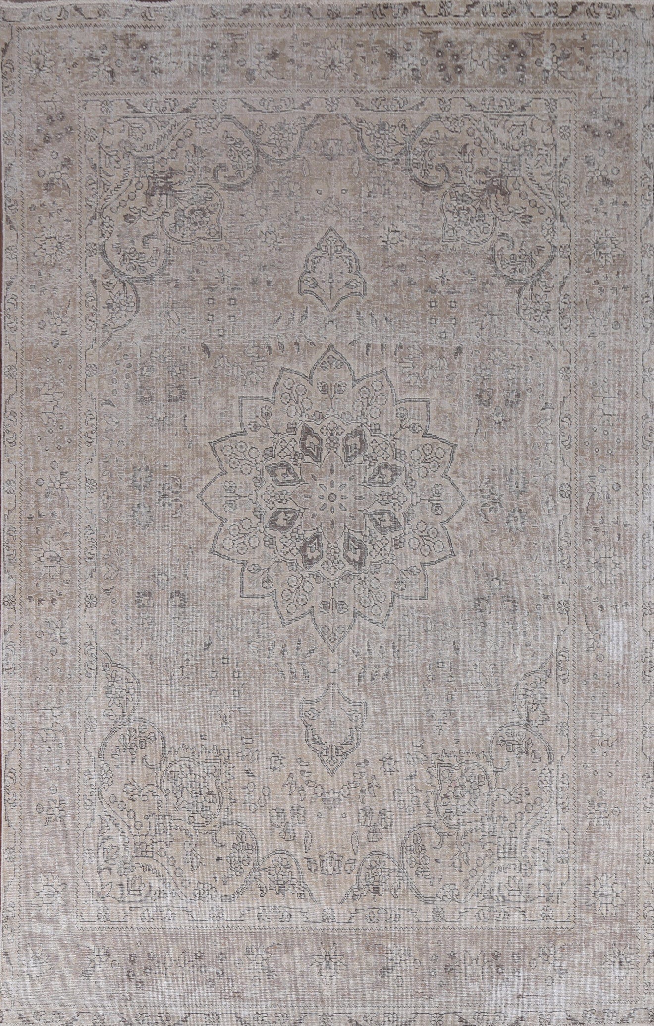 Floral Distressed Tabriz Persian Area Rug 6x10