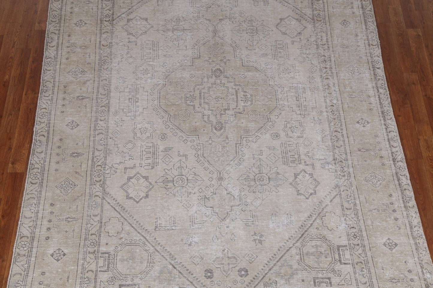 Geometric Distressed Tabriz Persian Area Rug 6x10