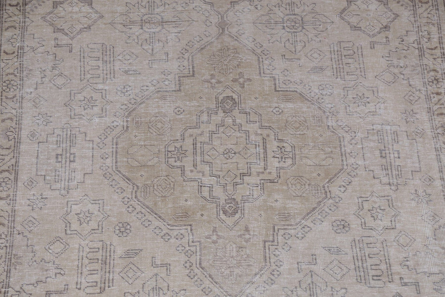 Geometric Distressed Tabriz Persian Area Rug 6x10