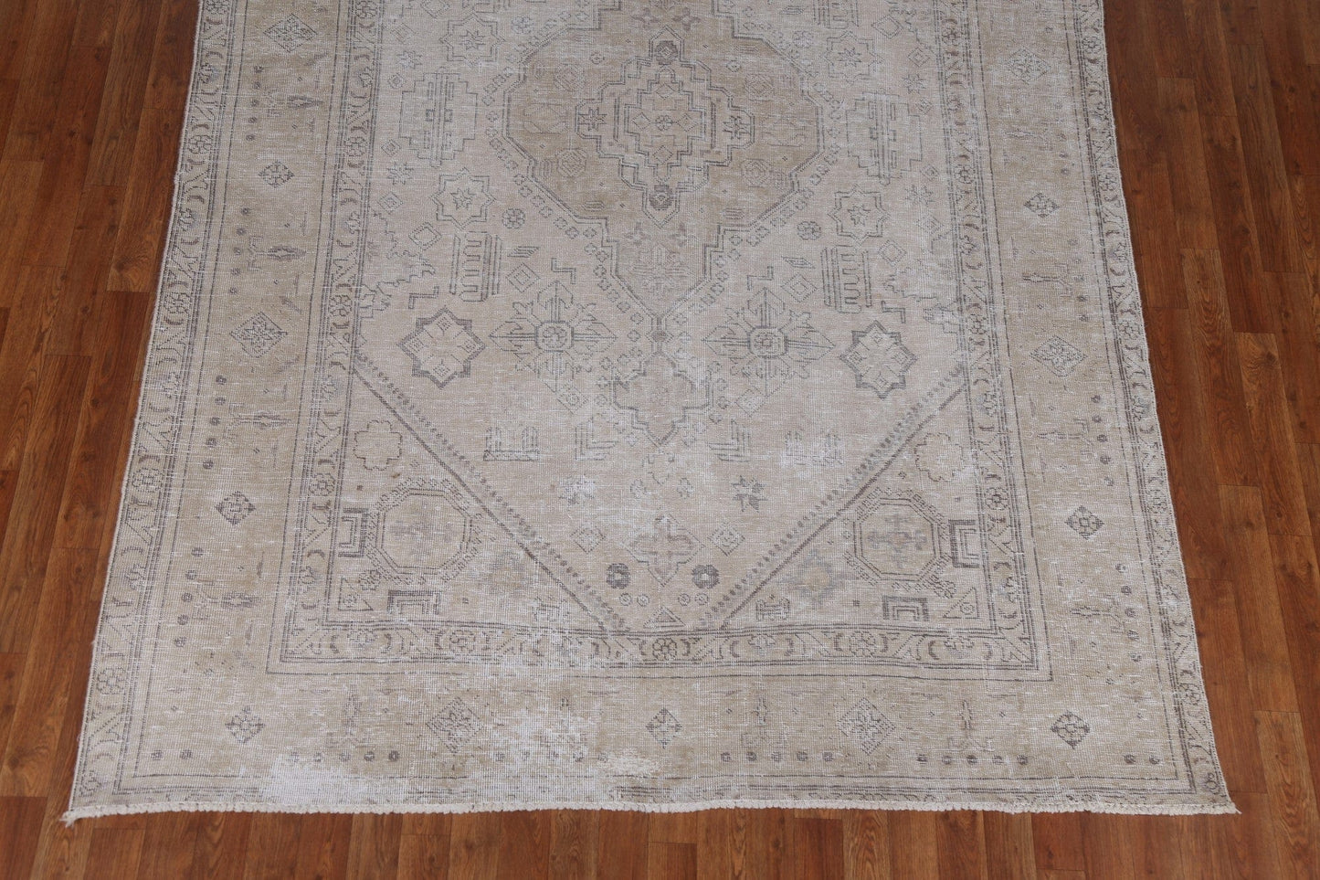 Geometric Distressed Tabriz Persian Area Rug 6x10