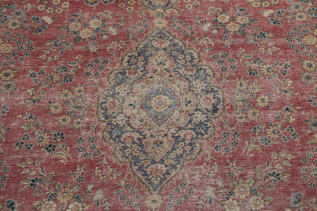 Antique Floral Kerman Large Persian Rug 11x16