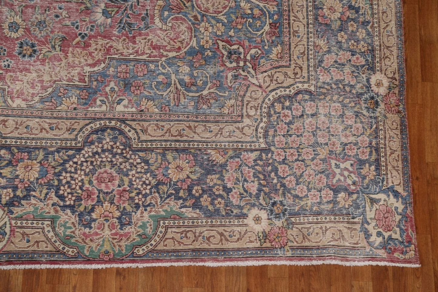 Antique Floral Kerman Large Persian Rug 11x16