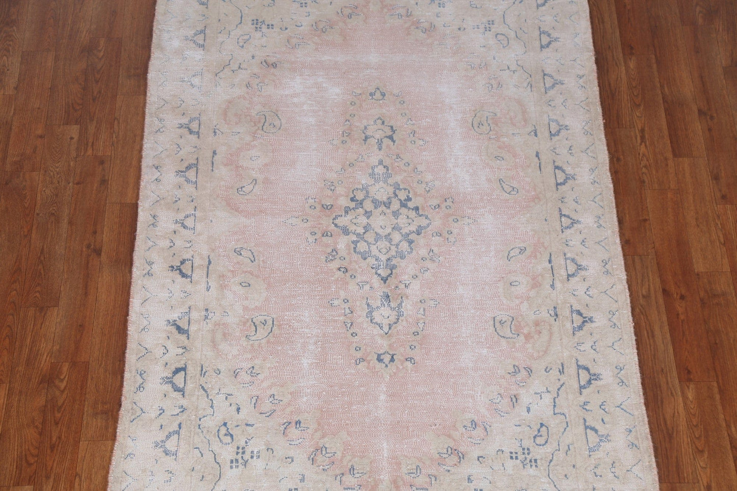 Floral Distressed Kerman Persian Area Rug 4x7