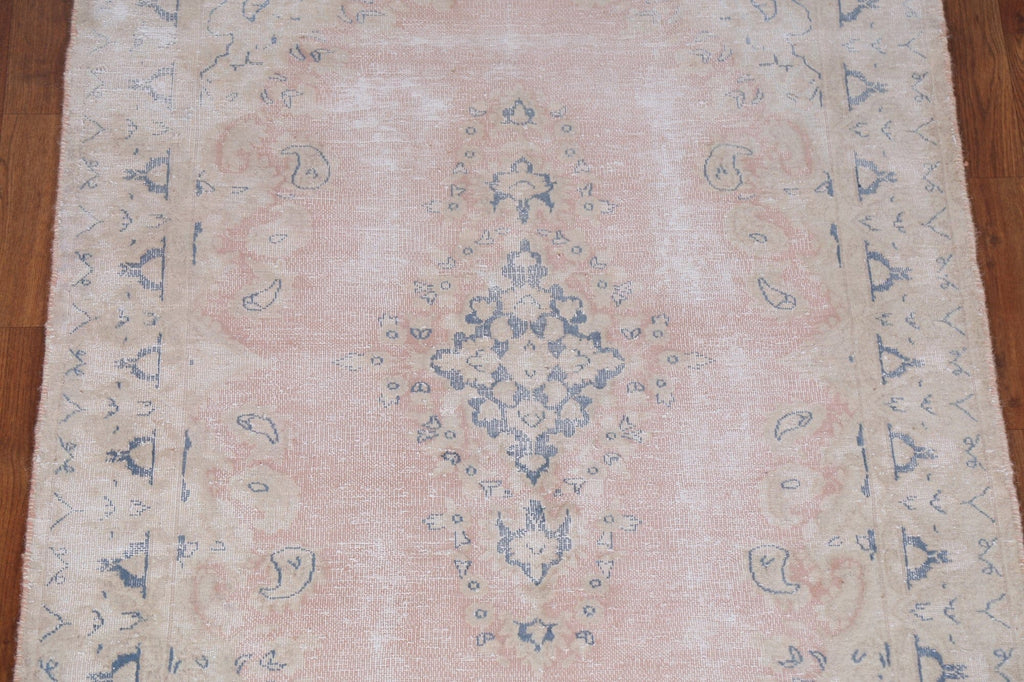 Floral Distressed Kerman Persian Area Rug 4x7