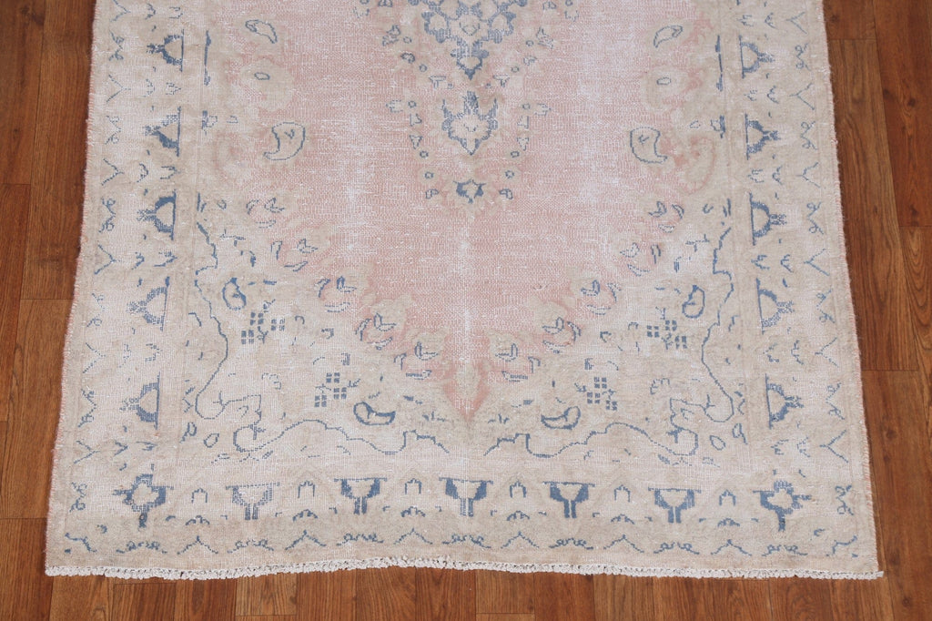 Floral Distressed Kerman Persian Area Rug 4x7