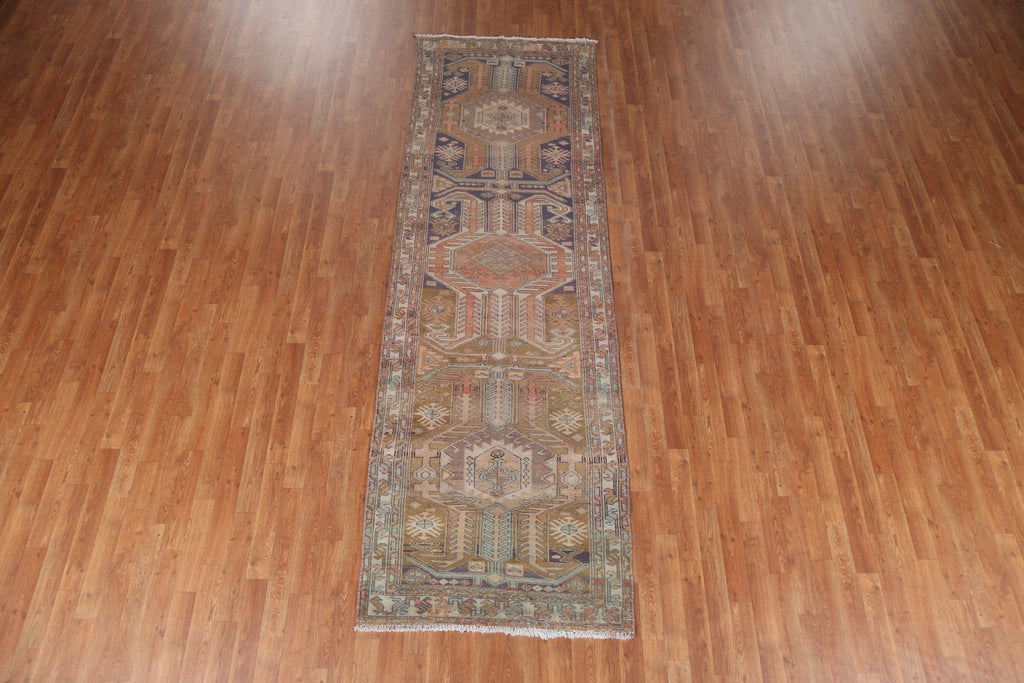 Geometric Meshkin Persian Runner Rug 3x11