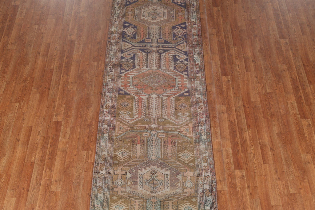 Geometric Meshkin Persian Runner Rug 3x11