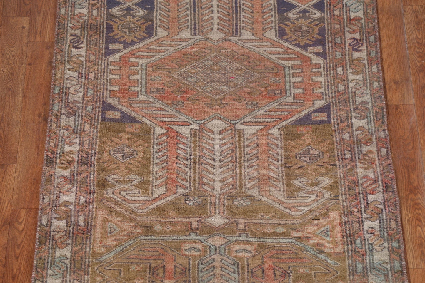 Geometric Meshkin Persian Runner Rug 3x11