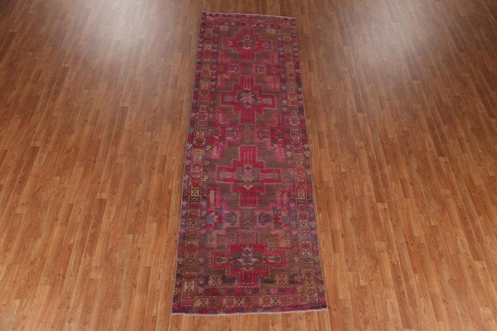 Geometric Meshkin Persian Runner Rug 4x11