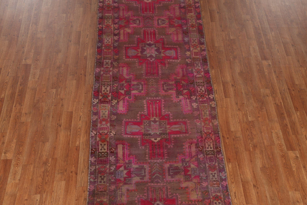 Geometric Meshkin Persian Runner Rug 4x11