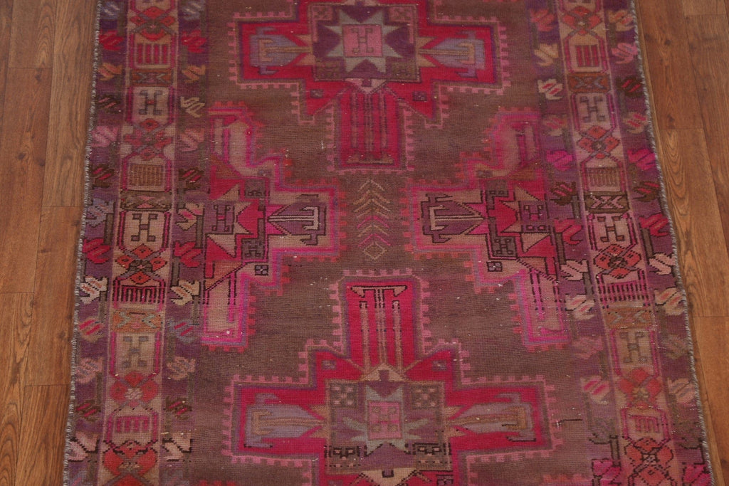 Geometric Meshkin Persian Runner Rug 4x11