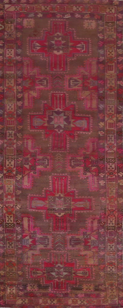 Geometric Meshkin Persian Runner Rug 4x11