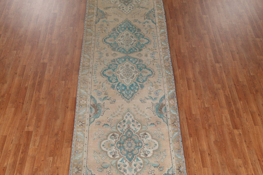 Handmade Floral Tabriz Wool Persian Rug 4x13