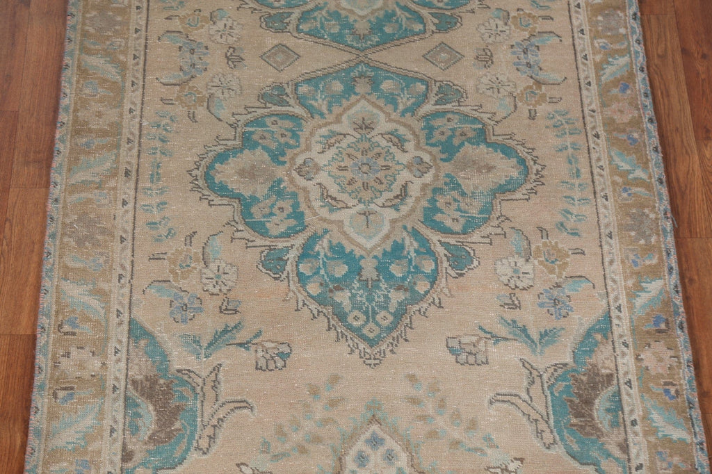 Handmade Floral Tabriz Wool Persian Rug 4x13