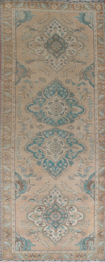 Handmade Floral Tabriz Wool Persian Rug 4x13