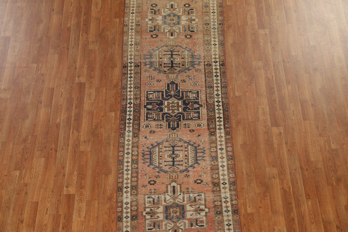 Geometric Heriz Persian Runner Rug 3x11