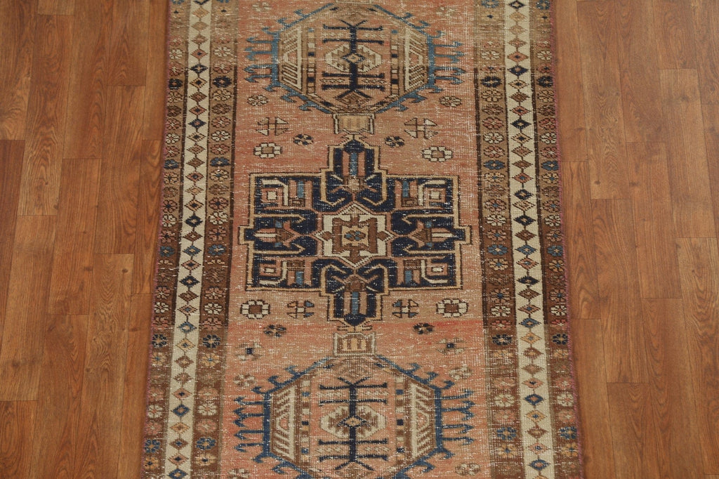 Geometric Heriz Persian Runner Rug 3x11