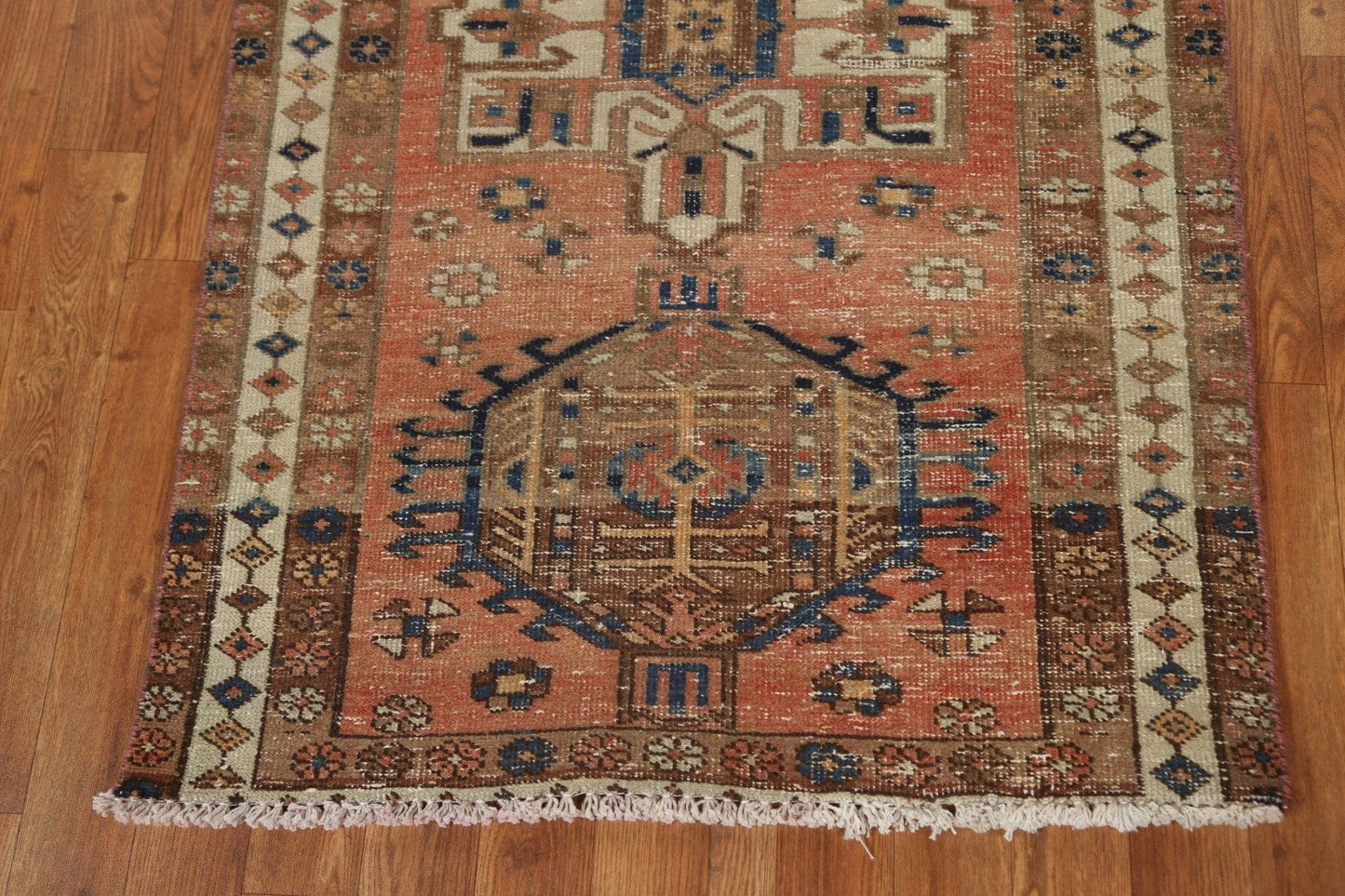 Geometric Heriz Persian Runner Rug 3x11