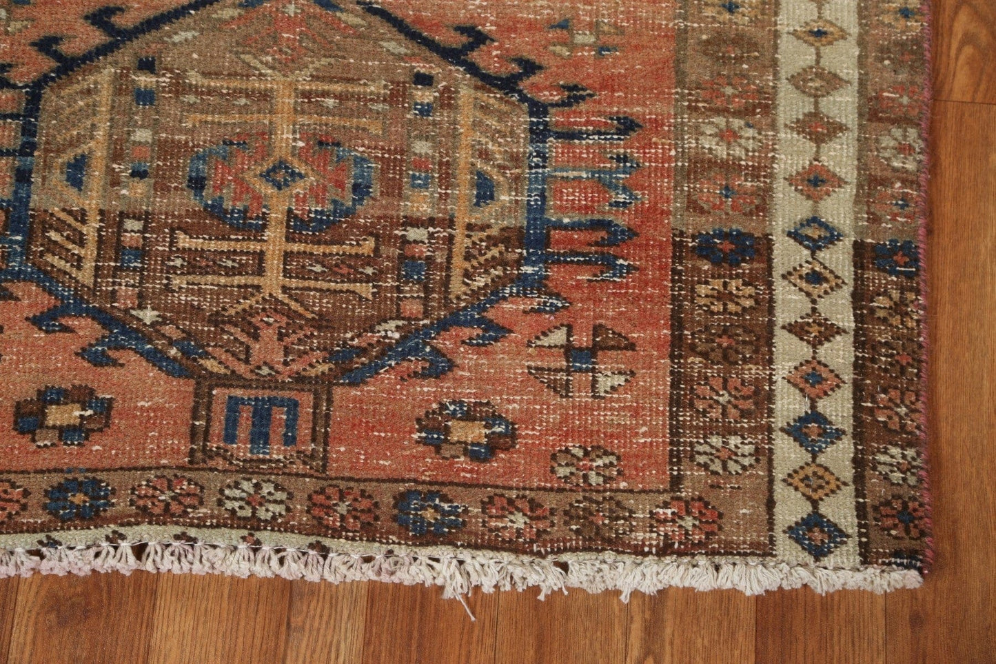 Geometric Heriz Persian Runner Rug 3x11