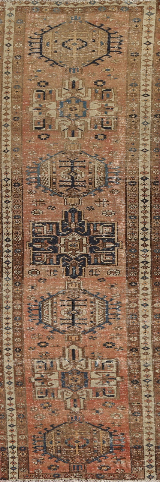 Geometric Heriz Persian Runner Rug 3x11