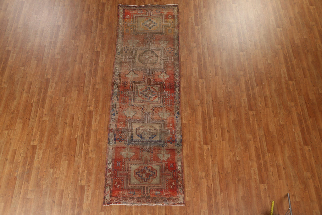 Geometric Heriz Persian Runner Rug 3x10