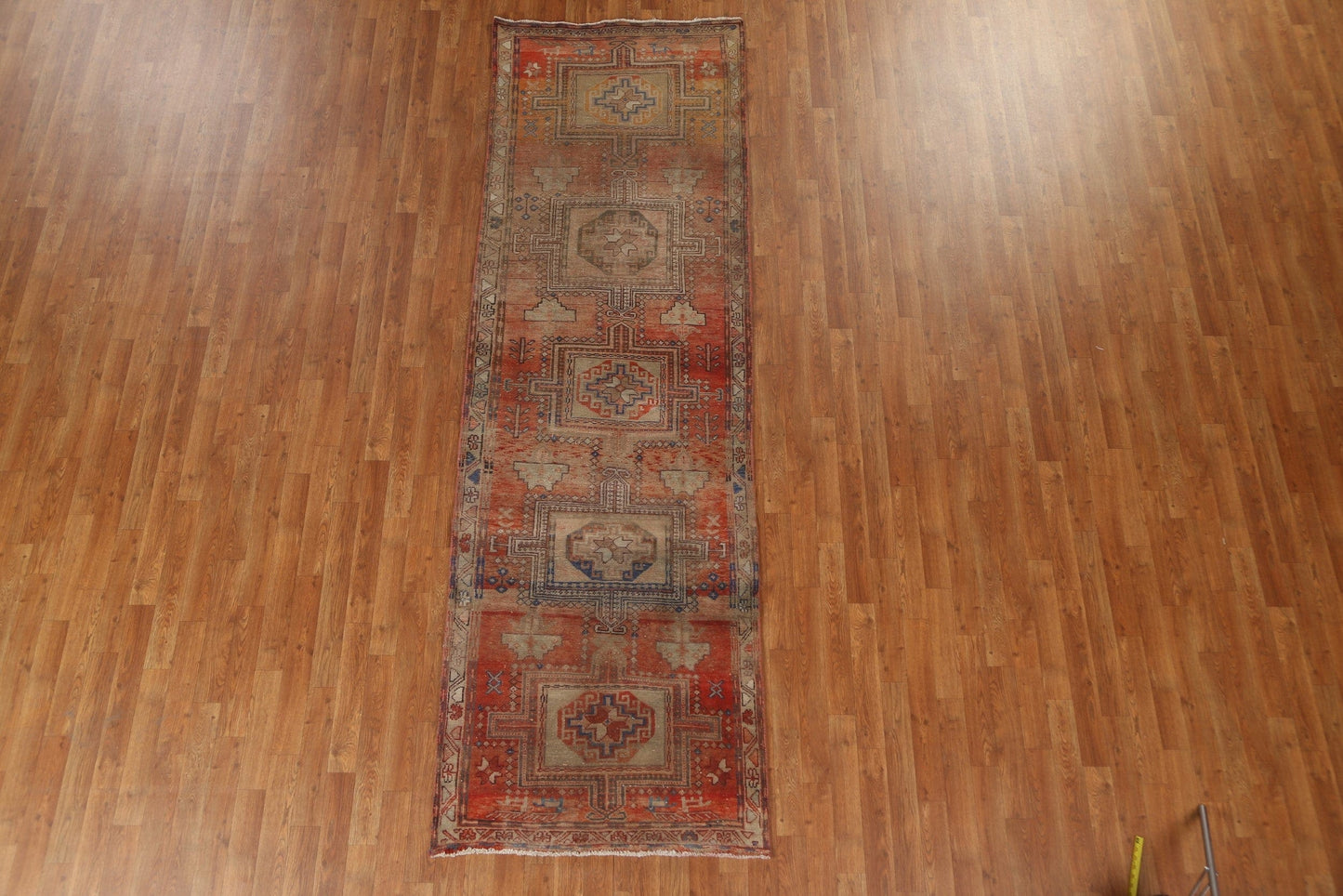 Geometric Heriz Persian Runner Rug 3x10