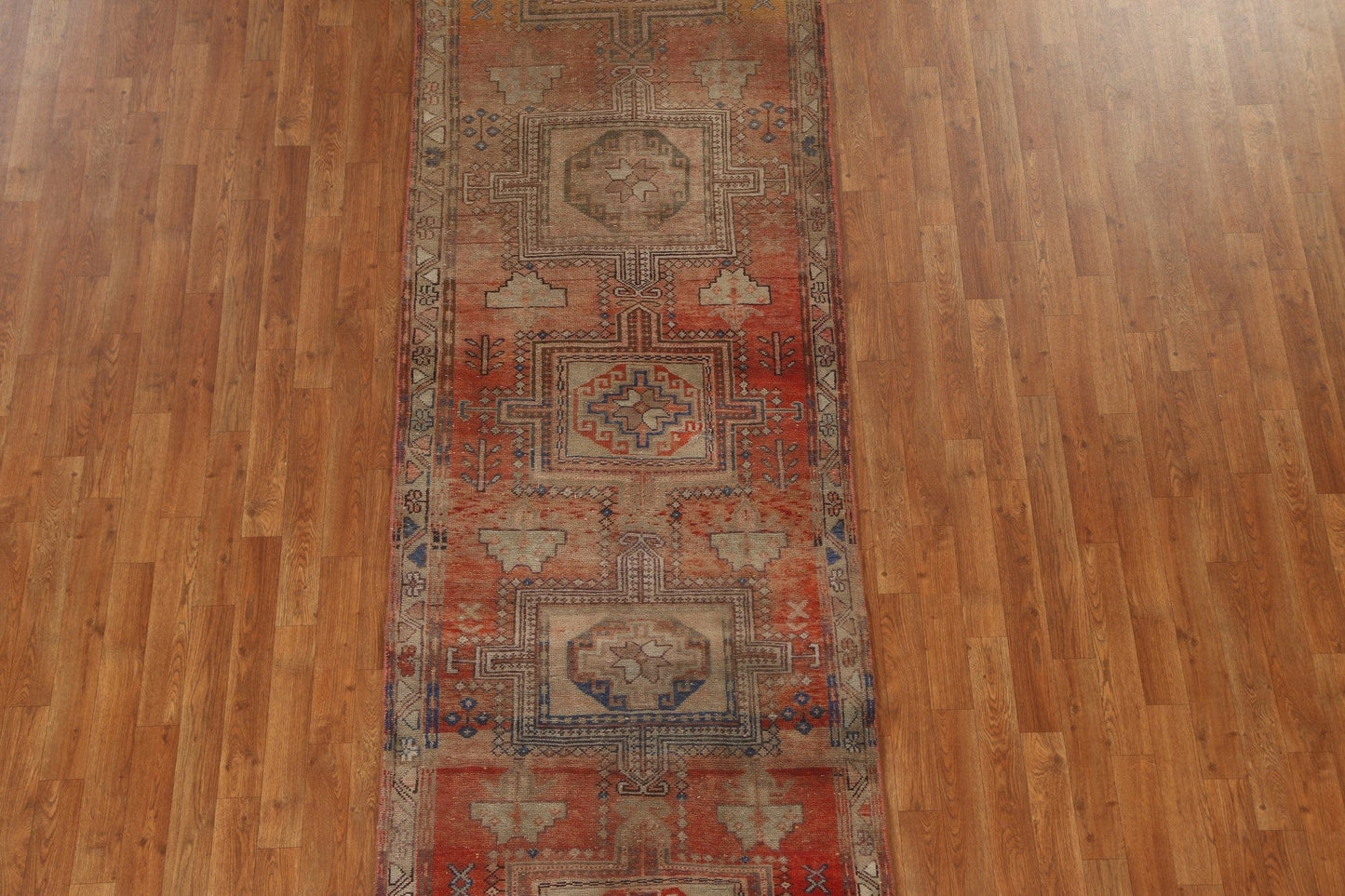 Geometric Heriz Persian Runner Rug 3x10