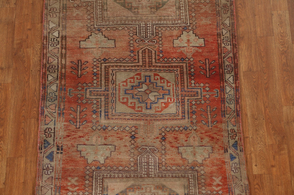 Geometric Heriz Persian Runner Rug 3x10