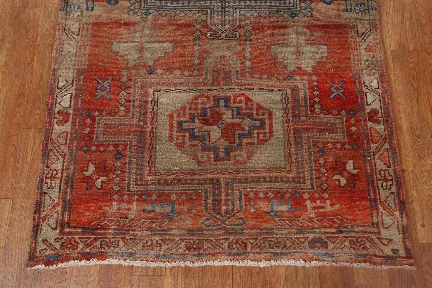 Geometric Heriz Persian Runner Rug 3x10